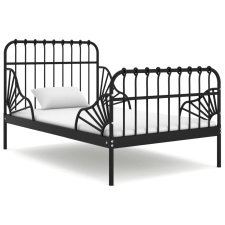 Estructura cama extensible sin colchón metal negro 80x130/200cm