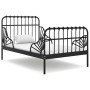 Estructura cama extensible sin colchón metal negro 80x130/200cm