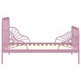 Estructura cama extensible sin colchón metal rosa 80x130/200 cm
