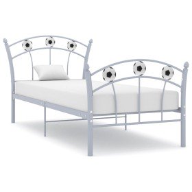 Estructura de cama sin colchón metal gris 90x200 cm en Camas y somieres | Comprar online en Foro24