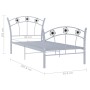 Estructura de cama sin colchón metal gris 90x200 cm