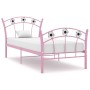 Estructura de cama sin colchón metal rosa 90x200 cm
