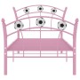 Estructura de cama sin colchón metal rosa 90x200 cm