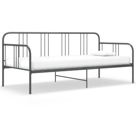 Estructura de sofá cama sin colchón metal gris 90x200 cm