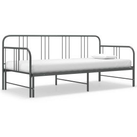 Estructura sofá cama extraíble sin colchón metal gris 90x200 cm Estructura sofá cama extraíble sin colchón metal gris 90x200 cm