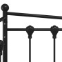 Estructura de sofá cama sin colchón metal negro 90x200 cm