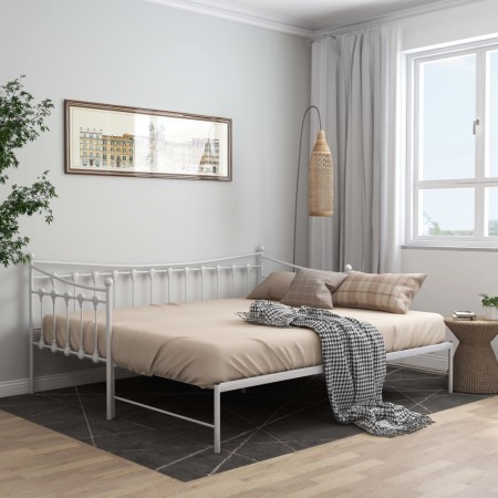 Sofá cama extraíble sin colchón metal blanco 90x200cm