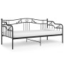 Estructura de sofá cama sin colchón metal negro 90x200 cm