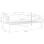 Estructura de sofá cama sin colchón metal blanco 90x200 cm