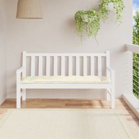 Cojín de banco de jardín tela Oxford blanco crema 150x50x7 cm