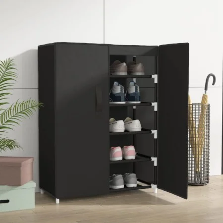 Black fabric shoe cabinet 60x28x90 cm by vidaXL, Shoe racks and shoe organizers - Ref: Foro24-337261, Price: 37,86 €, Discoun...
