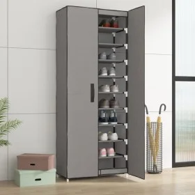 Armario zapatero de tela gris 60x30x166 cm de vidaXL, Zapateros y organizadores de calzado - Ref: Foro24-337259, Precio: 49,4...