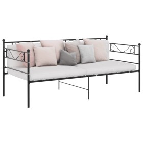 Estructura de sofá cama sin colchón metal negro 90x200 cm