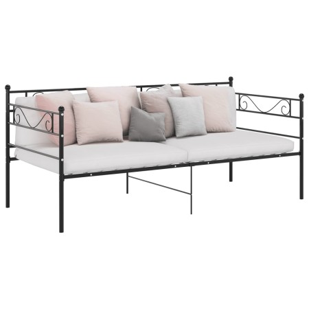 Estructura de sofá cama sin colchón metal negro 90x200 cm
