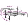 Estructura sofá cama extraíble sin colchón metal negro 90x200cm