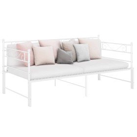 Sofá cama extraíble sin colchón metal blanco 90x200cm Sofá cama extraíble sin colchón metal blanco 90x200cm
