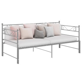 Estructura sofá cama extraíble sin colchón metal gris 90x200 cm