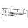 Estructura de sofá cama sin colchón metal negro 90x200 cm