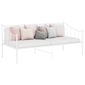 Estructura de sofá cama sin colchón metal blanco 90x200 cm Estructura de sofá cama sin colchón metal blanco 90x200 cm