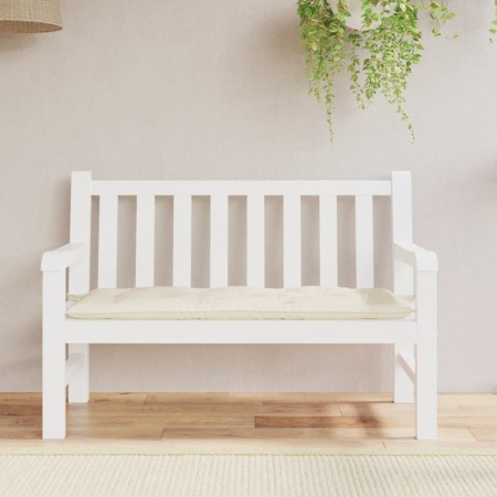 Gartenbankkissen aus weiß-cremefarbenem Oxford-Stoff, 120x50x7 cm. von vidaXL, Kissen für Stühle und Sofas - Ref: Foro24-3149...