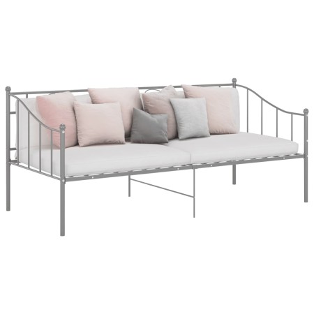 Estructura de sofá cama sin colchón metal gris 90x200 cm