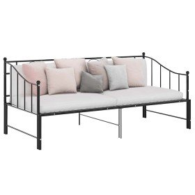 Estructura sofá cama extraíble sin colchón metal negro 90x200cm Estructura sofá cama extraíble sin colchón metal negro 90x200cm