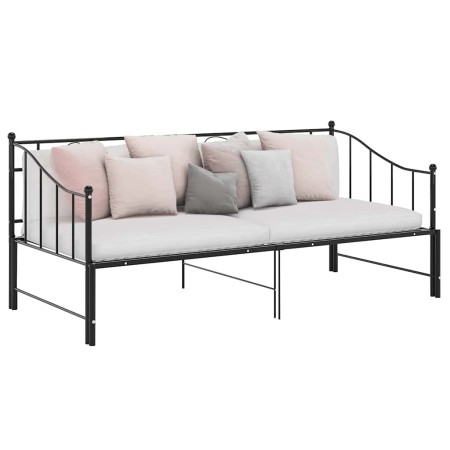 Estructura sofá cama extraíble sin colchón metal negro 90x200cm