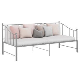 Estructura sofá cama extraíble sin colchón metal gris 90x200 cm Estructura sofá cama extraíble sin colchón metal gris 90x200 cm