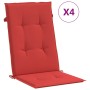 High back garden chair cushion 4 pcs red fabric 120x50x3 cm by vidaXL, Cushions for chairs and sofas - Ref: Foro24-43188, Pri...