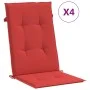 High back garden chair cushion 4 pcs red fabric 120x50x3 cm by vidaXL, Cushions for chairs and sofas - Ref: Foro24-43188, Pri...