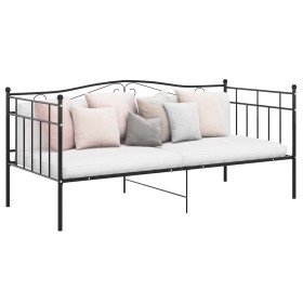 Estructura de sofá cama sin colchón metal negro 90x200 cm Estructura de sofá cama sin colchón metal negro 90x200 cm