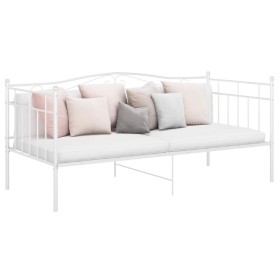 Estructura de sofá cama sin colchón metal blanco 90x200 cm