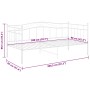 Estructura de sofá cama sin colchón metal blanco 90x200 cm
