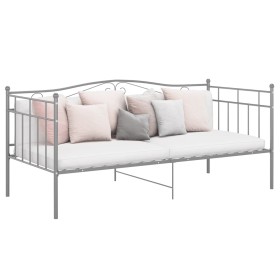 Estructura de sofá cama sin colchón metal gris 90x200 cm