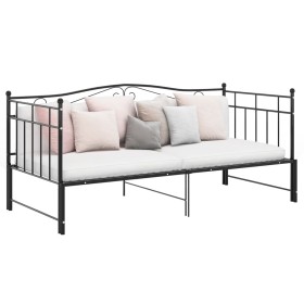 Estructura sofá cama extraíble sin colchón metal negro 90x200cm