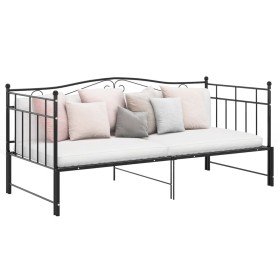 Estructura sofá cama extraíble sin colchón metal negro 90x200cm Estructura sofá cama extraíble sin colchón metal negro 90x200cm