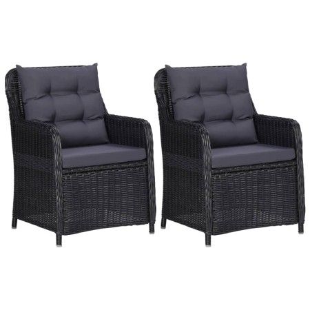 Gartenstühle mit Kissen, 2 Stück, schwarzes synthetisches Rattan von vidaXL, Gartenstühle - Ref: Foro24-46548, Preis: 351,31 ...