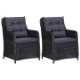 Gartenstühle mit Kissen, 2 Stück, schwarzes synthetisches Rattan von vidaXL, Gartenstühle - Ref: Foro24-46548, Preis: 351,31 ...