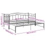 Estructura sofá cama extraíble sin colchón metal negro 90x200cm