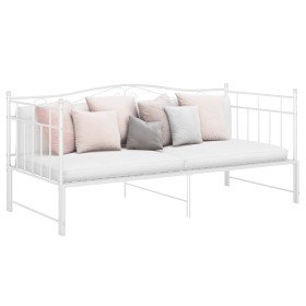 Sofá cama extraíble sin colchón metal blanco 90x200cm