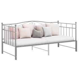 Estructura sofá cama extraíble sin colchón metal gris 90x200 cm Estructura sofá cama extraíble sin colchón metal gris 90x200 cm