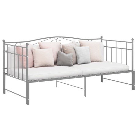 Estructura sofá cama extraíble sin colchón metal gris 90x200 cm