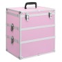 Maletín de maquillaje 37x24x40 cm aluminio rosa de vidaXL, Neceseres - Ref: Foro24-91841, Precio: 77,17 €, Descuento: %