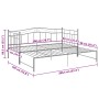 Estructura sofá cama extraíble sin colchón metal gris 90x200 cm