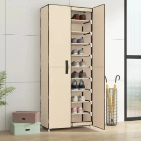 Cream fabric shoe cabinet 60x30x166 cm by vidaXL, Shoe racks and shoe organizers - Ref: Foro24-337260, Price: 52,26 €, Discou...