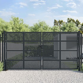 Puerta de jardín acero gris antracita 400x225 cm