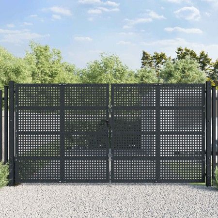 Anthrazitgraues Gartentor aus Stahl 400x225 cm von vidaXL, Gartentore - Ref: Foro24-154575, Preis: 989,55 €, Rabatt: %
