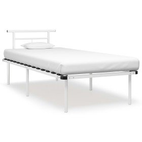 Estructura de cama sin colchón metal blanco 90x200 cm Estructura de cama sin colchón metal blanco 90x200 cm