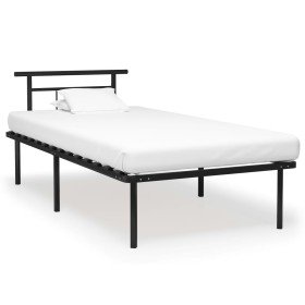 Estructura de cama sin colchón metal negro 100x200 cm Estructura de cama sin colchón metal negro 100x200 cm