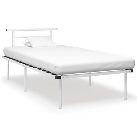 Estructura de cama sin colchón metal blanco 100x200 cm